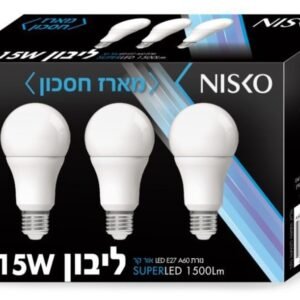 נורות LED E27 SUPERLED – מארז 3 יחידות צהוב/לבן
