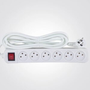 רב שקע 6 יציאות עם מפסק – כבל 3 מטר | ZAG