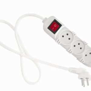 רב שקע 3 יציאות עם מפסק – כבל 1 מטר | NISKO