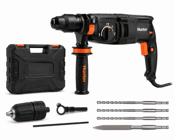 פטישון Hunter 800W SDS Plus 26 מ״מ כולל מזוודה ואביזרים לקידוח בבטון