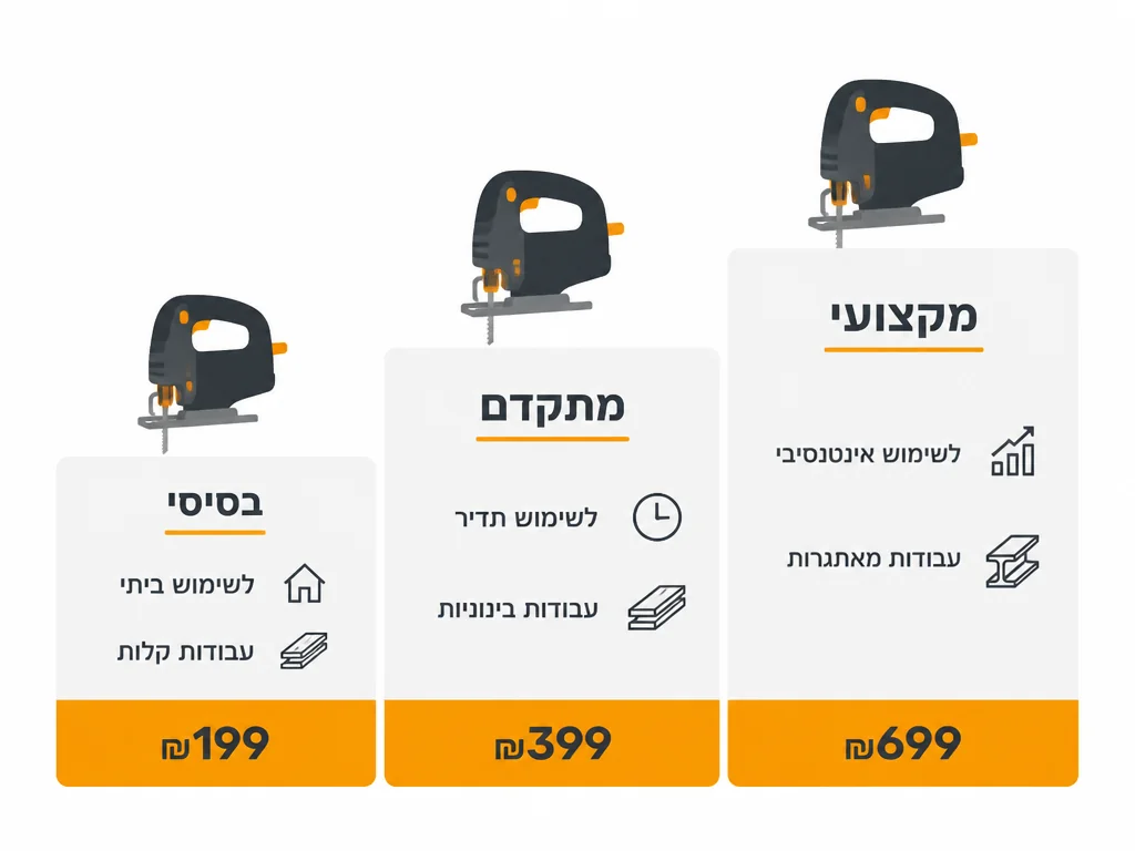 אינפוגרפיקה של שלוש רמות מחיר למסור אנכי בישראל